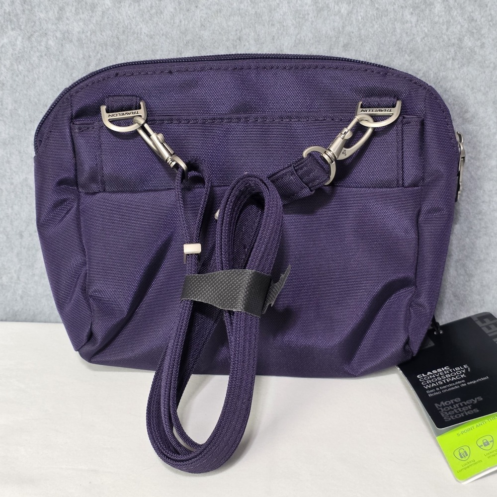 Travelon Anti-Theft Classic Convertible Crossbody & Waist Pack - Purple - Picture 2 of 9